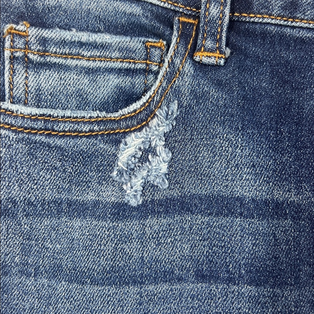Skinny High-Rise Button-Fly Jeans - Dark Blue - Picture 5 of 8